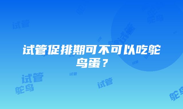 试管促排期可不可以吃鸵鸟蛋？