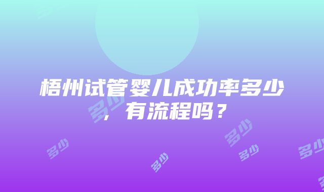 梧州试管婴儿成功率多少，有流程吗？