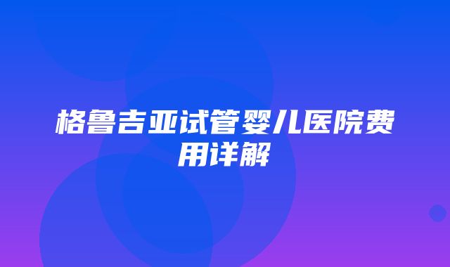 格鲁吉亚试管婴儿医院费用详解