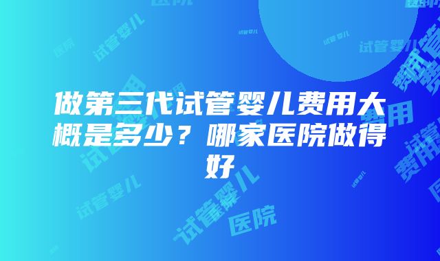 做第三代试管婴儿费用大概是多少？哪家医院做得好