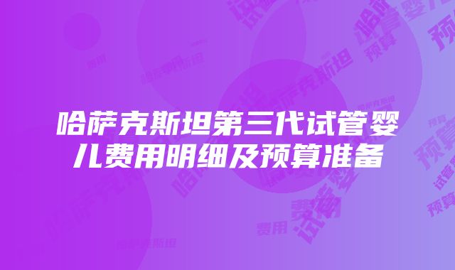 哈萨克斯坦第三代试管婴儿费用明细及预算准备