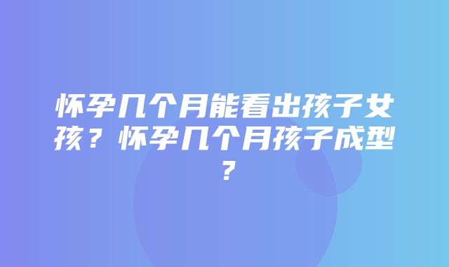 怀孕几个月能看出孩子女孩？怀孕几个月孩子成型？