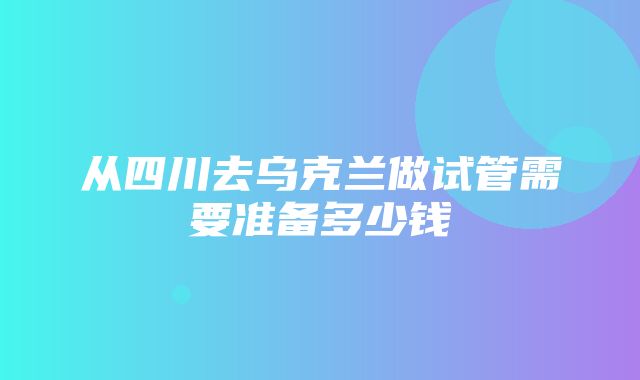 从四川去乌克兰做试管需要准备多少钱