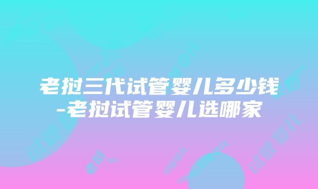 老挝三代试管婴儿多少钱-老挝试管婴儿选哪家