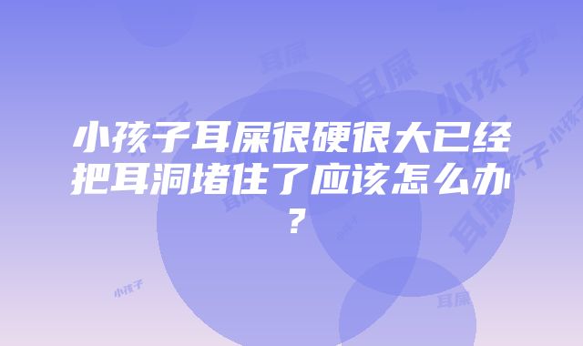 小孩子耳屎很硬很大已经把耳洞堵住了应该怎么办？