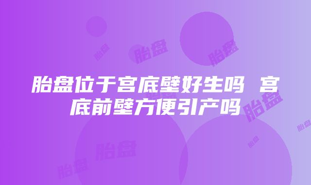 胎盘位于宫底壁好生吗 宫底前壁方便引产吗