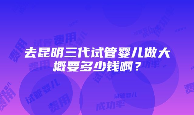 去昆明三代试管婴儿做大概要多少钱啊？