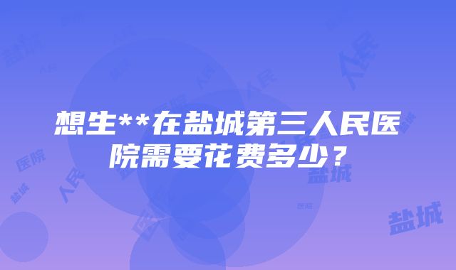 想生**在盐城第三人民医院需要花费多少？