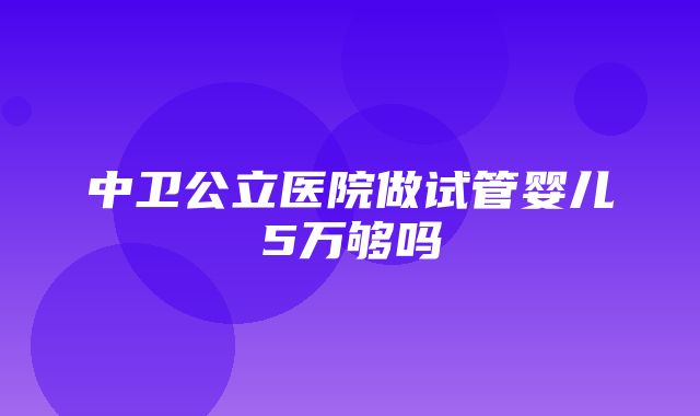 中卫公立医院做试管婴儿5万够吗