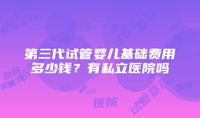 第三代试管婴儿基础费用多少钱？有私立医院吗