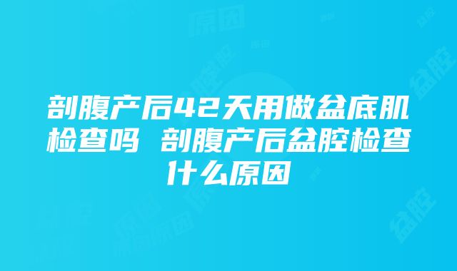 剖腹产后42天用做盆底肌检查吗 剖腹产后盆腔检查什么原因