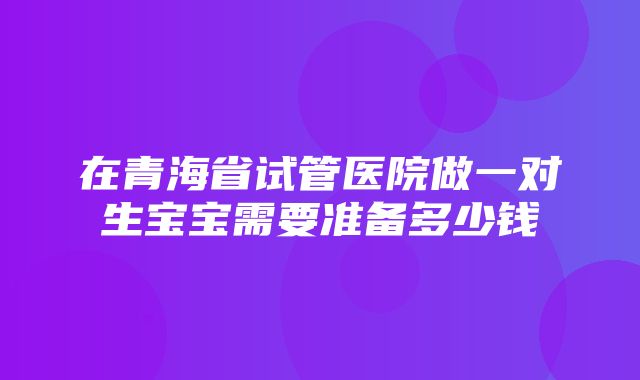 在青海省试管医院做一对生宝宝需要准备多少钱