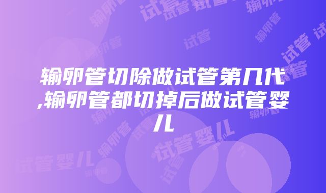 输卵管切除做试管第几代,输卵管都切掉后做试管婴儿