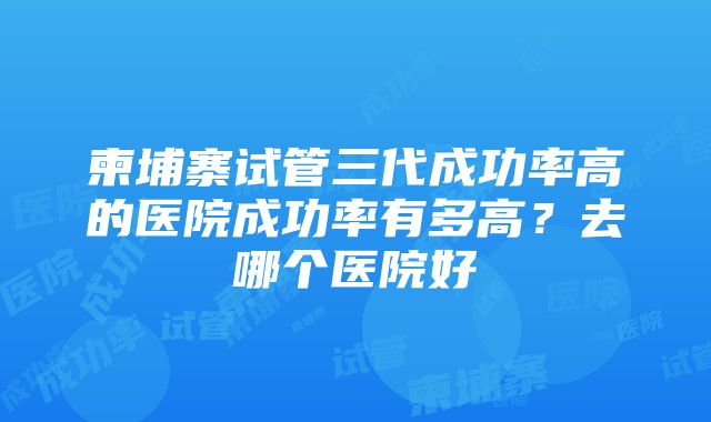 柬埔寨试管三代成功率高的医院成功率有多高？去哪个医院好