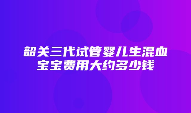 韶关三代试管婴儿生混血宝宝费用大约多少钱