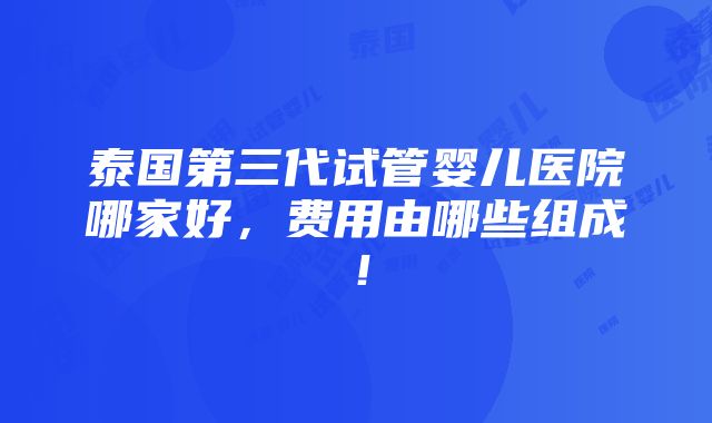 泰国第三代试管婴儿医院哪家好，费用由哪些组成！