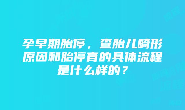 孕早期胎停，查胎儿畸形原因和胎停育的具体流程是什么样的？