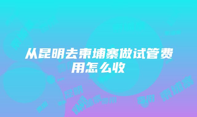 从昆明去柬埔寨做试管费用怎么收