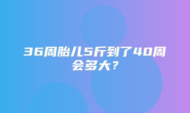 36周胎儿5斤到了40周会多大？