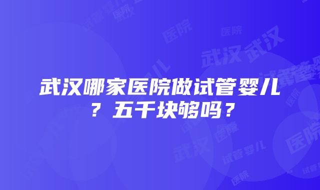 武汉哪家医院做试管婴儿？五千块够吗？