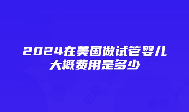 2024在美国做试管婴儿大概费用是多少