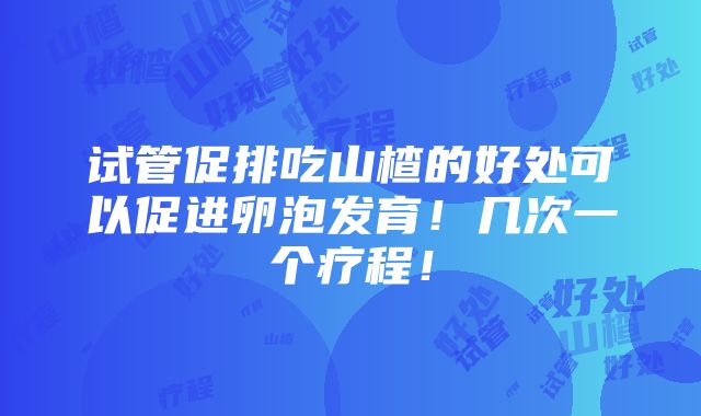 试管促排吃山楂的好处可以促进卵泡发育！几次一个疗程！