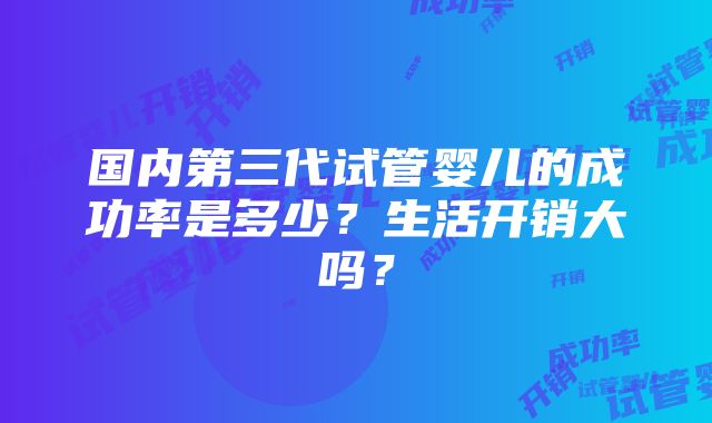 国内第三代试管婴儿的成功率是多少？生活开销大吗？