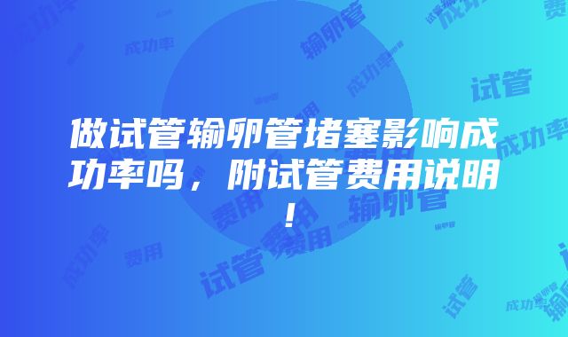 做试管输卵管堵塞影响成功率吗，附试管费用说明！