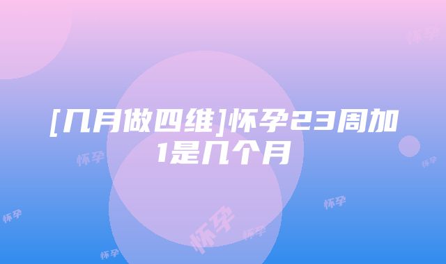 [几月做四维]怀孕23周加1是几个月