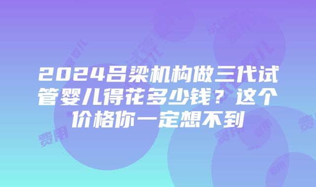 2024吕梁机构做三代试管婴儿得花多少钱？这个价格你一定想不到