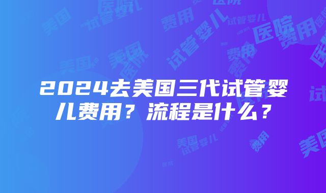 2024去美国三代试管婴儿费用？流程是什么？