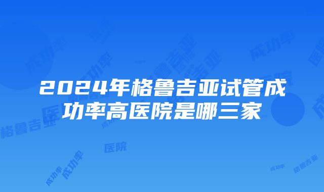 2024年格鲁吉亚试管成功率高医院是哪三家