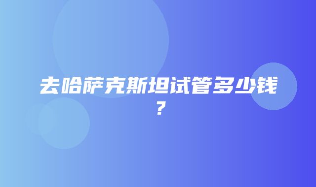 去哈萨克斯坦试管多少钱？