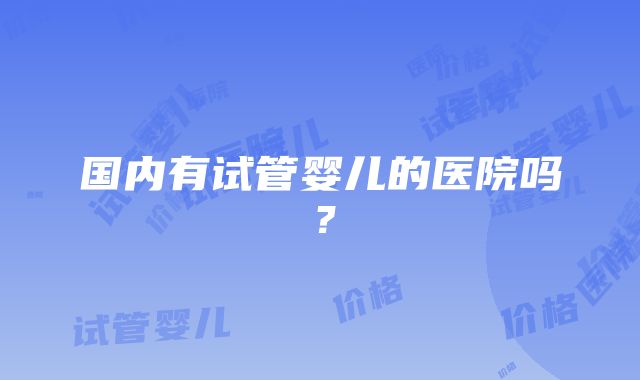 国内有试管婴儿的医院吗？