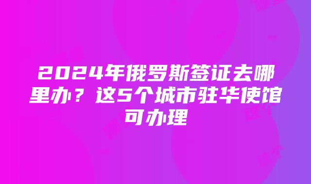 2024年俄罗斯签证去哪里办？这5个城市驻华使馆可办理