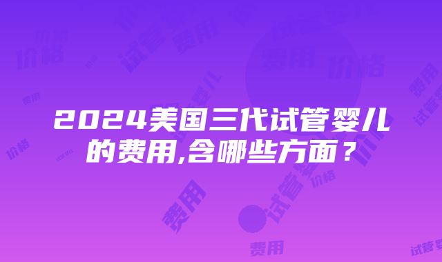 2024美国三代试管婴儿的费用,含哪些方面？