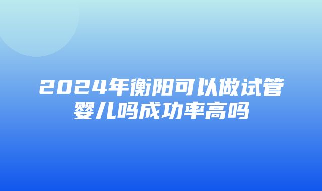 2024年衡阳可以做试管婴儿吗成功率高吗