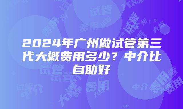 2024年广州做试管第三代大概费用多少？中介比自助好