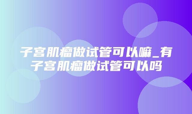 子宫肌瘤做试管可以嘛_有子宫肌瘤做试管可以吗