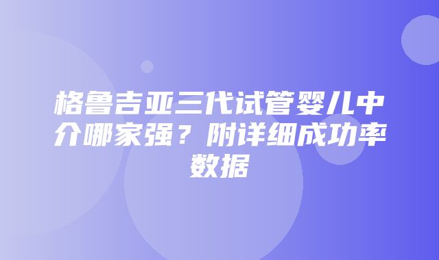 格鲁吉亚三代试管婴儿中介哪家强？附详细成功率数据