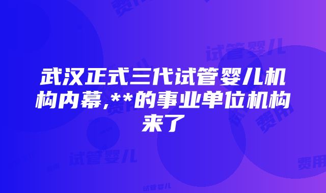 武汉正式三代试管婴儿机构内幕,**的事业单位机构来了