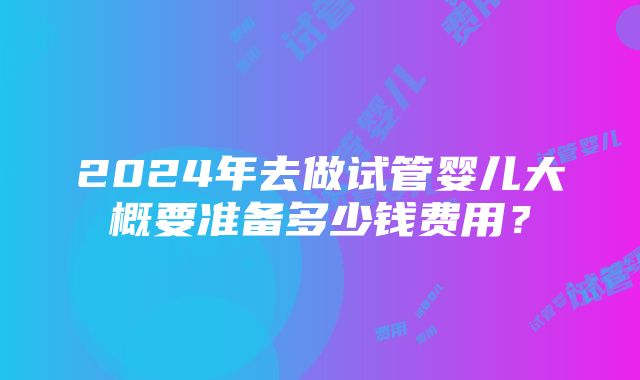 2024年去做试管婴儿大概要准备多少钱费用？