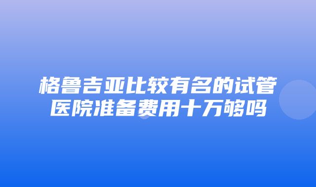 格鲁吉亚比较有名的试管医院准备费用十万够吗