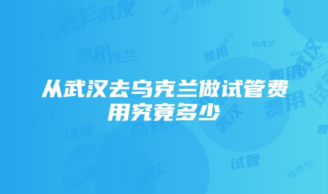 从武汉去乌克兰做试管费用究竟多少