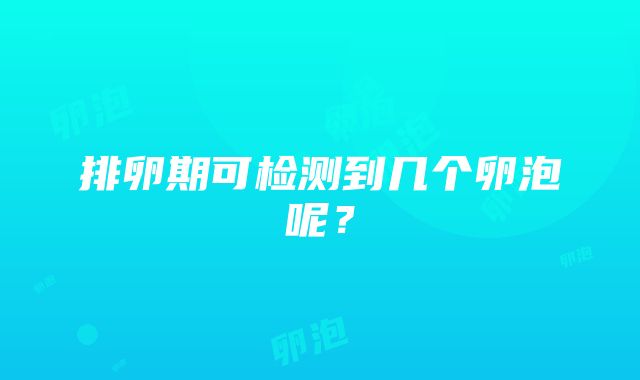 排卵期可检测到几个卵泡呢？