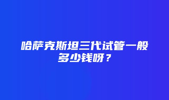 哈萨克斯坦三代试管一般多少钱呀？