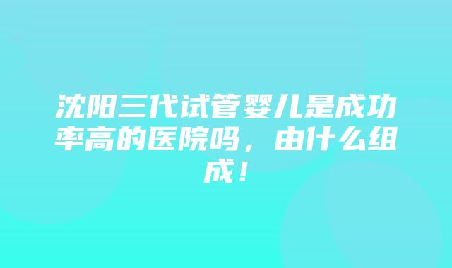 沈阳三代试管婴儿是成功率高的医院吗，由什么组成！