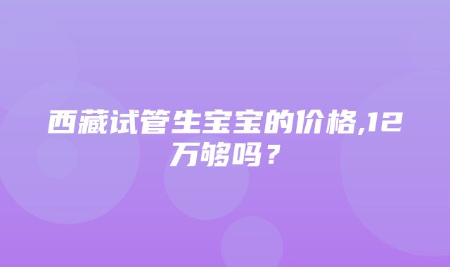 西藏试管生宝宝的价格,12万够吗？