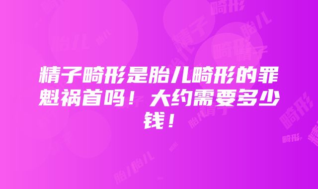 精子畸形是胎儿畸形的罪魁祸首吗！大约需要多少钱！