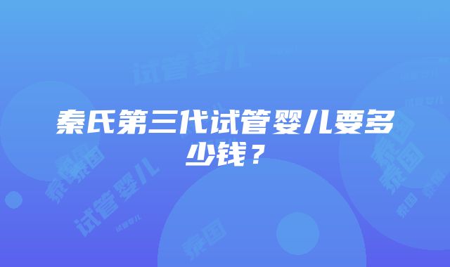 秦氏第三代试管婴儿要多少钱？